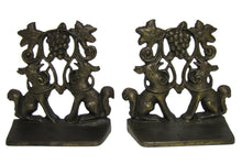 Load image into Gallery viewer, Foxes Grapes Aesop&#39;s Fable Borzoi Wolfhounds 1930 Creation Co Art Bookends
