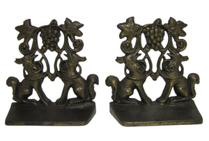 Foxes Grapes Aesop's Fable Borzoi Wolfhounds 1930 Creation Co Art Bookends