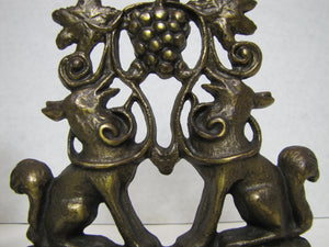 Foxes Grapes Aesop's Fable Borzoi Wolfhounds 1930 Creation Co Art Bookends