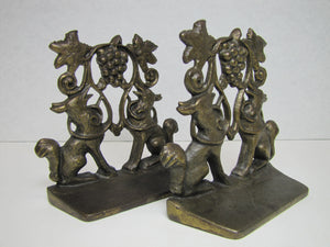 Foxes Grapes Aesop's Fable Borzoi Wolfhounds 1930 Creation Co Art Bookends