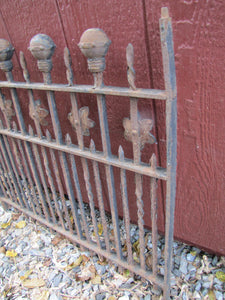 19c Antique Iron Ribbed Ball Flower Twisted Shaft Fence Window Grate Yard Art