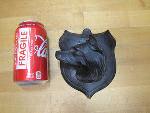 2 Black Forest Wooden Style Carved Game Animal Heads Hunt Plaque Trophy Mount