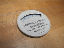 Load image into Gallery viewer, DAUGHERTY MEMORIAL FUNERAL DIRECTORS QUINCY ILL Old Advertising Thermometer Sign
