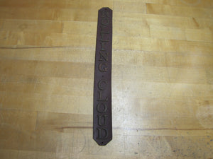 ROLLING CLOUD Old Leather Strap with Brass Letters Horse Sign Patina