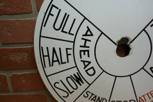 Load image into Gallery viewer, THE MCNAB Original Old Ships Maritime Telegraph Engine Order Porcelain Face Sign
