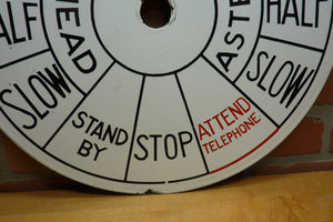 THE MCNAB Original Old Ships Maritime Telegraph Engine Order Porcelain Face Sign
