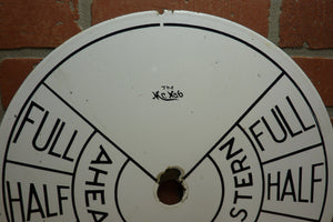 THE MCNAB Original Old Ships Maritime Telegraph Engine Order Porcelain Face Sign