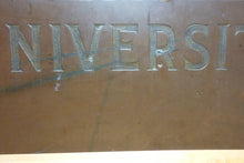 Load image into Gallery viewer, TEMPLE UNIVERSITY Antique School Advertising Sign Impressed Lettering Display Ad
