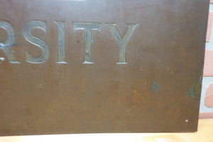 TEMPLE UNIVERSITY Antique School Advertising Sign Impressed Lettering Display Ad