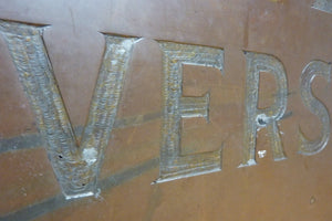 TEMPLE UNIVERSITY Antique School Advertising Sign Impressed Lettering Display Ad