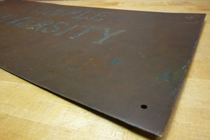 TEMPLE UNIVERSITY Antique School Advertising Sign Impressed Lettering Display Ad