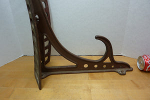 J W FISKE NY Antique 19c Cast Iron Saddle Tack Holder Bracket Hanger Old Paint