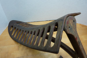 J W FISKE NY Antique 19c Cast Iron Saddle Tack Holder Bracket Hanger Old Paint