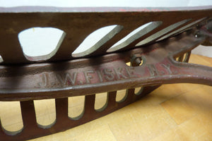 J W FISKE NY Antique 19c Cast Iron Saddle Tack Holder Bracket Hanger Old Paint