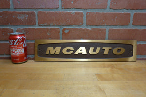 MCAUTO Vintage Brass Sign McDonnell Douglas Automation Co CADD CAD/CAM Computer