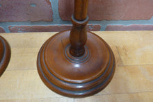 Load image into Gallery viewer, Adjustable Wooden Double Candle Holders Decorative Arts Pair Candlesticks Turned
