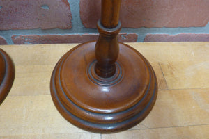 Adjustable Wooden Double Candle Holders Decorative Arts Pair Candlesticks Turned