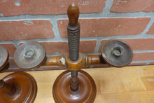 Load image into Gallery viewer, Adjustable Wooden Double Candle Holders Decorative Arts Pair Candlesticks Turned
