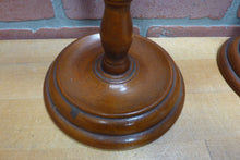 Load image into Gallery viewer, Adjustable Wooden Double Candle Holders Decorative Arts Pair Candlesticks Turned
