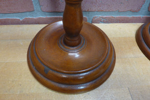 Adjustable Wooden Double Candle Holders Decorative Arts Pair Candlesticks Turned