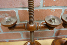 Load image into Gallery viewer, Adjustable Wooden Double Candle Holders Decorative Arts Pair Candlesticks Turned
