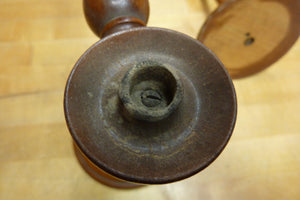Adjustable Wooden Double Candle Holders Decorative Arts Pair Candlesticks Turned