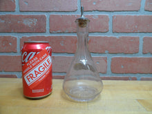 Load image into Gallery viewer, PEPPERMINT Antique Reverse Under Glass Label Bottle ROG Barber Apothecary Ribbed
