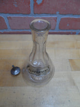 Load image into Gallery viewer, PEPPERMINT Antique Reverse Under Glass Label Bottle ROG Barber Apothecary Ribbed
