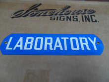 Load image into Gallery viewer, LABORATORY Original Old Stonehouse Sign NOS Science Lab Industrial Safety 2.5x10
