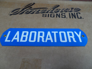 LABORATORY Original Old Stonehouse Sign NOS Science Lab Industrial Safety 2.5x10