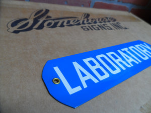 LABORATORY Original Old Stonehouse Sign NOS Science Lab Industrial Safety 2.5x10