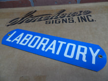 Load image into Gallery viewer, LABORATORY Original Old Stonehouse Sign NOS Science Lab Industrial Safety 2.5x10
