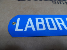 Load image into Gallery viewer, LABORATORY Original Old Stonehouse Sign NOS Science Lab Industrial Safety 2.5x10
