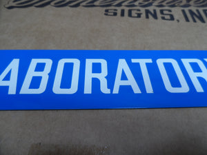 LABORATORY Original Old Stonehouse Sign NOS Science Lab Industrial Safety 2.5x10