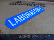 Load image into Gallery viewer, LABORATORY Original Old Stonehouse Sign NOS Science Lab Industrial Safety 2.5x10
