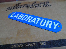 Load image into Gallery viewer, LABORATORY Original Old Stonehouse Sign NOS Science Lab Industrial Safety 2.5x10
