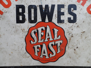 1930s BOWES SEAL FAST TUBELESS TIRE SERVICE FACTORY APPROVED Original Old Sign