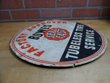 Load image into Gallery viewer, 1930s BOWES SEAL FAST TUBELESS TIRE SERVICE FACTORY APPROVED Original Old Sign
