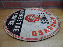Load image into Gallery viewer, 1930s BOWES SEAL FAST TUBELESS TIRE SERVICE FACTORY APPROVED Original Old Sign
