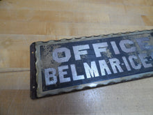 Load image into Gallery viewer, BELMAR ICE Co OFFICE Original Old Scalloped Chip Glass Reverse Under Glass Sign
