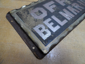 BELMAR ICE Co OFFICE Original Old Scalloped Chip Glass Reverse Under Glass Sign