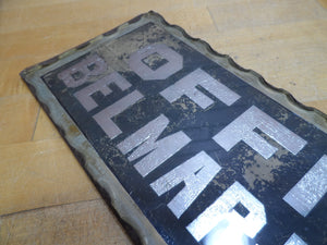 BELMAR ICE Co OFFICE Original Old Scalloped Chip Glass Reverse Under Glass Sign