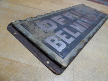 Load image into Gallery viewer, BELMAR ICE Co OFFICE Original Old Scalloped Chip Glass Reverse Under Glass Sign
