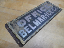 Load image into Gallery viewer, BELMAR ICE Co OFFICE Original Old Scalloped Chip Glass Reverse Under Glass Sign

