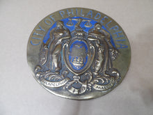 Load image into Gallery viewer, CITY OF PHILADELPHIA Maneto Old Brass Plaque Sign Let Brotherly Love Continue
