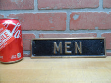 Load image into Gallery viewer, MEN Old Thick Embossed Bronze Brass Sign Restroom Bathroom Bar Shop Gas Station
