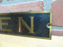 Load image into Gallery viewer, MEN Old Brass Sign Restroom Bathroom Bar Pub Tavern Shop Gas Station Diner Ad
