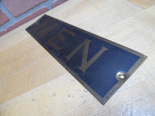 Load image into Gallery viewer, MEN Old Brass Sign Restroom Bathroom Bar Pub Tavern Shop Gas Station Diner Ad
