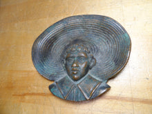 Load image into Gallery viewer, FARM BOY Wearing Big Straw Hat Antique Brass Bronze Decorative Arts Tray Ashtray
