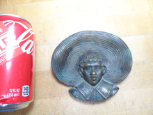 Load image into Gallery viewer, FARM BOY Wearing Big Straw Hat Antique Brass Bronze Decorative Arts Tray Ashtray

